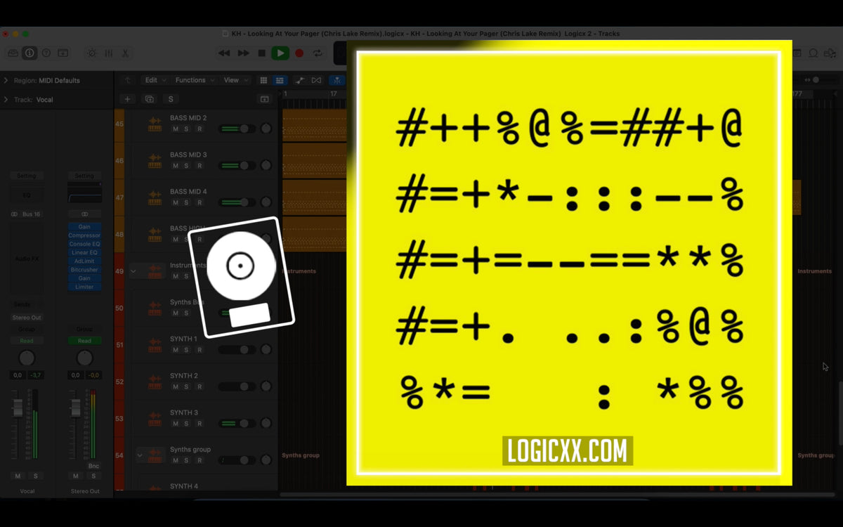 KH Looking At Your Pager (Chris Lake Remix) Logic Pro Remake (Tech H