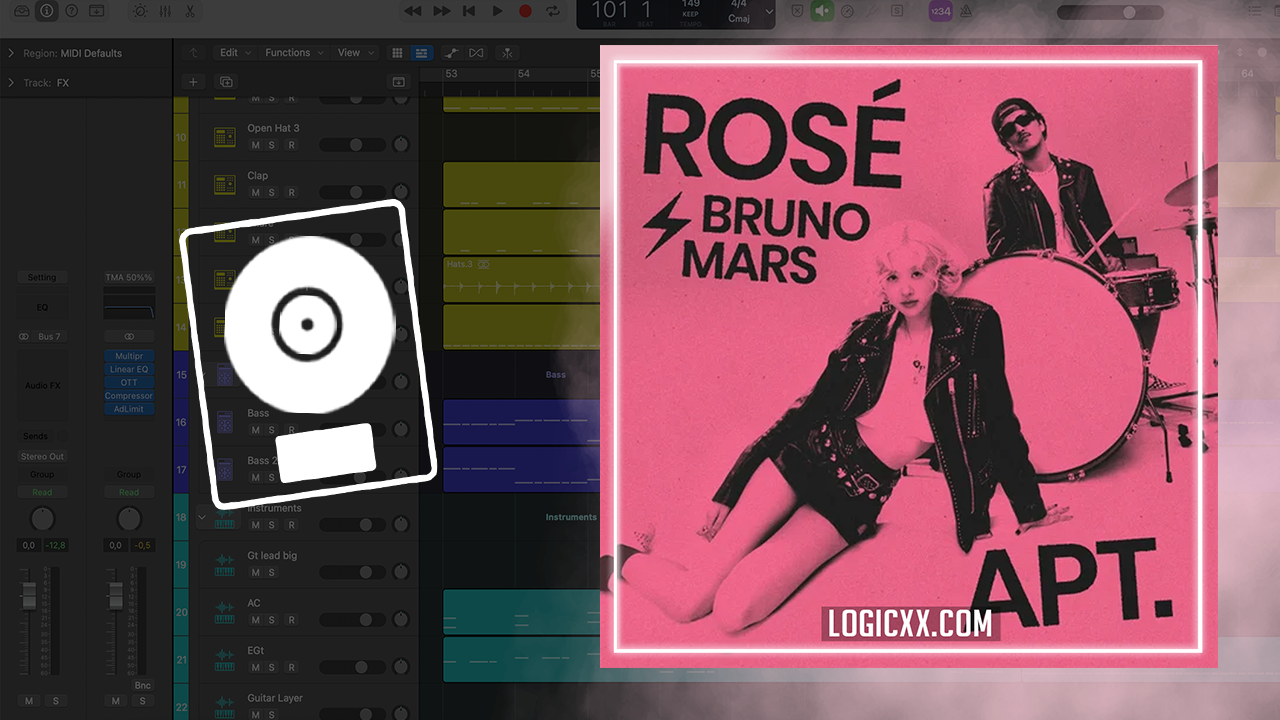 ROSE/BRUNO MARS/ APT ７インチ APT. (7” single) (black) – ROSÉ