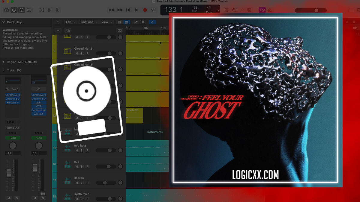 Tiësto Mathame Feel Your Ghost Logic Pro Remake Dance Logicxx